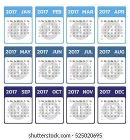 2017 Modern calendar template .Vector/illustration.