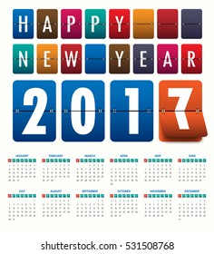 2017 Modern calendar template .Vector/illustration.