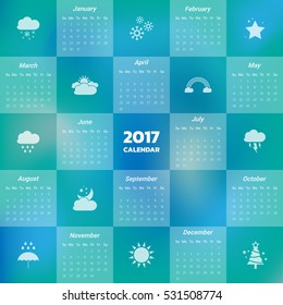 2017 Modern calendar template .Vector/illustration.