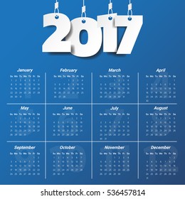 2017 Modern calendar template .Vector/illustration