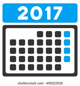 2017 Month Calendar icon. Vector style is flat iconic symbol on a white background.