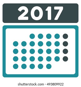 2017 Month Calendar vector pictogram. Style is flat graphic symbol, soft blue colors, white background.