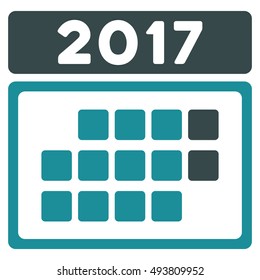 2017 Month Calendar vector pictogram. Style is flat graphic symbol, soft blue colors, white background.