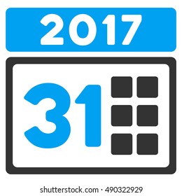2017 Month icon. Vector style is flat iconic symbol on a white background.