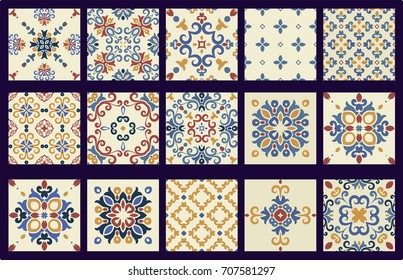 2017 New Collection of 15 ceramic TILES, blue-orange style