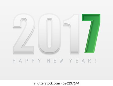 2017 new year 3d paper numbers