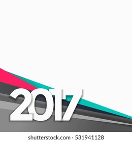2017 new year background with abstract colorful lines