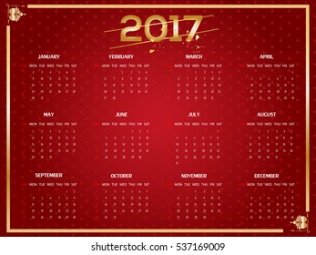 2017 New year calendar.