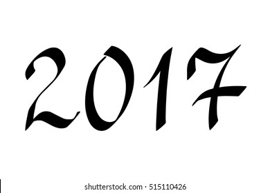 2017 New Year Calligraphy Handwritten Sign Tag Inscription
