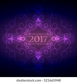 2017 new year celebration background with floral decoration