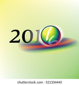 2017 new year changing from 2016 in a shiny sphere