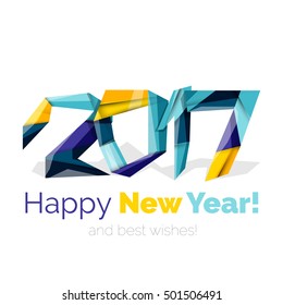 2017 New Year and Christmas holiday elements. Vector abstract geometric design with white space for text