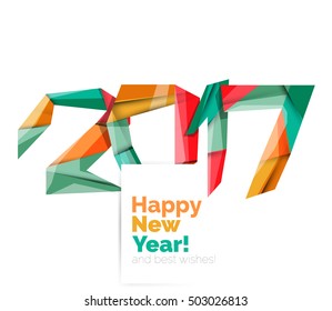 2017 New Year and Christmas holiday elements. Vector abstract geometric design with white space for text
