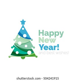 2017 New Year and Christmas holiday elements. Vector abstract geometric design with white space for text