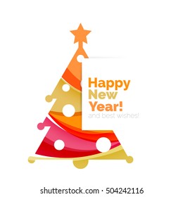 2017 New Year and Christmas holiday elements. Vector abstract geometric design with white space for text