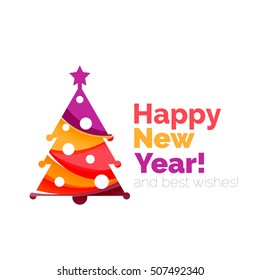 2017 New Year and Christmas holiday elements. Vector abstract geometric design with white space for text