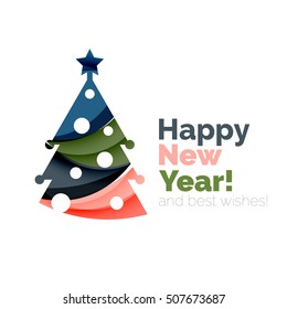 2017 New Year and Christmas holiday elements. Vector abstract geometric design with white space for text
