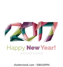 2017 New Year and Christmas holiday elements. Vector abstract geometric design with white space for text