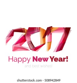 2017 New Year and Christmas holiday elements. Vector abstract geometric design with white space for text