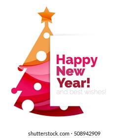 2017 New Year and Christmas holiday elements. Vector abstract geometric design with white space for text