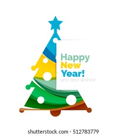 2017 New Year and Christmas holiday elements. Vector abstract geometric design with white space for text