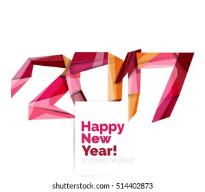 2017 New Year and Christmas holiday elements. Vector abstract geometric design with white space for text