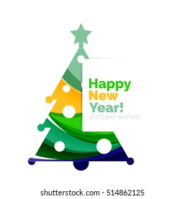2017 New Year and Christmas holiday elements. Vector abstract geometric design with white space for text