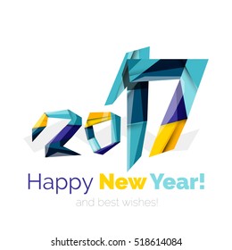 2017 New Year and Christmas holiday elements. Vector abstract geometric design with white space for text