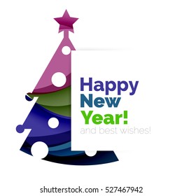 2017 New Year and Christmas holiday elements. Vector abstract geometric design with white space for text