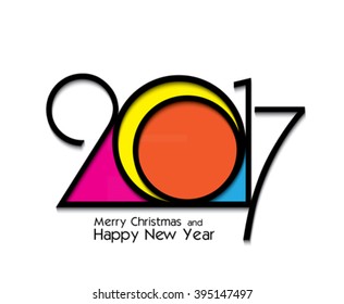 2017 new year creative design on white background for your greetings card, flyers, invitation, posters, brochure, banners, calendar