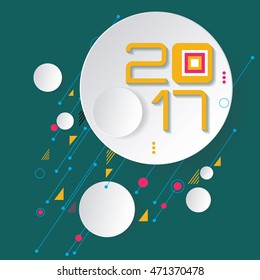 2017 new year creative design for your greetings card, flyers, invitation, posters, brochure, banners, calendar