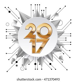 2017 new year creative design for your greetings card, flyers, invitation, posters, brochure, banners, calendar