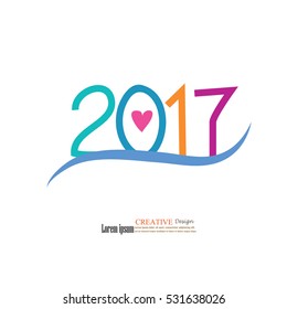 2017 new year creative design for your greetings card, flyers, invitation, posters, brochure, banners, calendar.vector illustration.