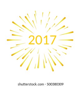 2017 new year design template. Greeting background. Burst christmas card. Holiday illustration.