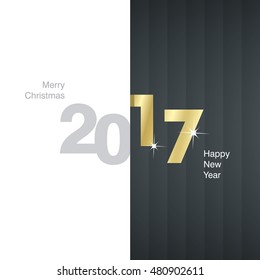2017 New Year gray gold black background