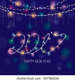 2017 new year greeting card. Vector illustration, eps 10