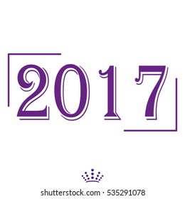 2017 new year, icon, vector illustration EPS 10