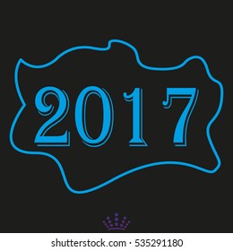 2017 new year, icon, vector illustration EPS 10