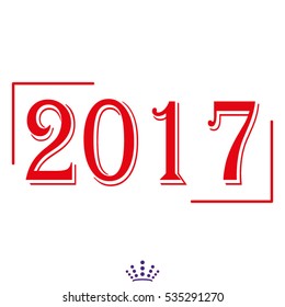 2017 new year, icon, vector illustration EPS 10