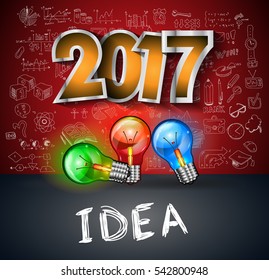 2017 New Year Infographic and Business Plan Background for your Flyers and Hand Drawn Business and infographic sketches.