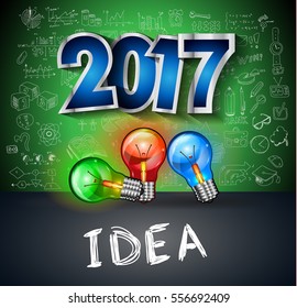 2017 New Year Infographic and Business Plan Background for your Flyers and Hand Drawn Business and infographic sketches.