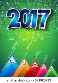 2017 New Year Infographic and Business Plan Background for your Flyers and Hand Drawn Business and infographic sketches.