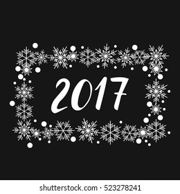 2017 New Year lettering for greeting card, calendar, poster.