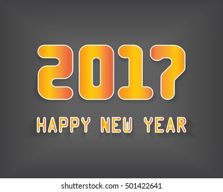 2017 New Year numbers and greeting text. 2017 new year color car