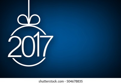 2017 New Year sign on blue background. Vector illustration.
