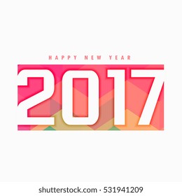 2017 new year text style with colorful backdrop