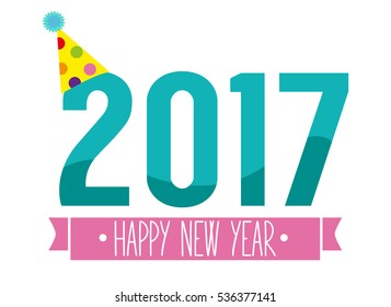 2017 NEW YEAR, VECTOR, PARTY HAT.
