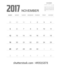 2017 NOVEMBER Planner Design.