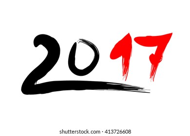 2017 numbers brush. Vector