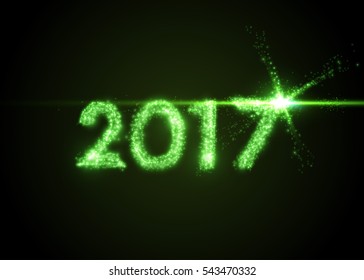 2017 numbers from lights . Vector background
